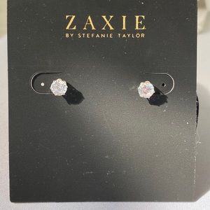 Zaxie clear brilliant sparkle CZ stone earrings